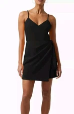 $148 French Connection Whisper Bow Envelope Sleeveless Dress Black