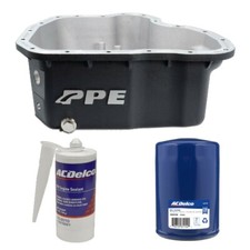 Cárter de aceite profundo negro PPE con filtro ACDelco y sellador RTV para Duramax 11-16 6.6L
