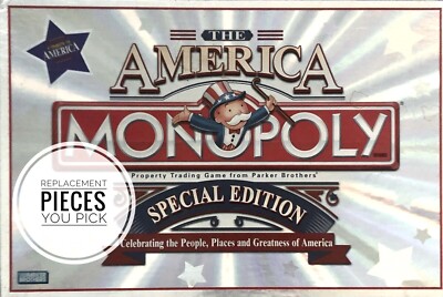Monopoly The America Special Ed. Replacement Pieces & Parts Tokens Cards Money 