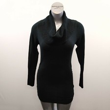 Candy Couture Cowl Neck Sweater Dress Women's Size Large Black Long Sleeve