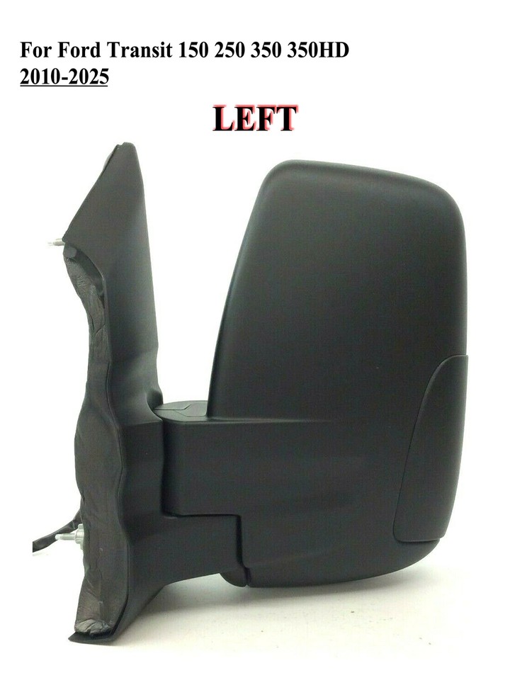 SAILIN Driver Side Left Door Mirror Assembly For Ford Transit 2010-2025 (150, 250, 350, HD)