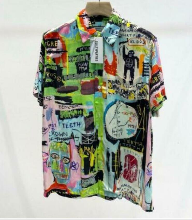 Wacko Maria Jean-michel Basquiat Graffiti Hawaiian Short Sleeve Shirt