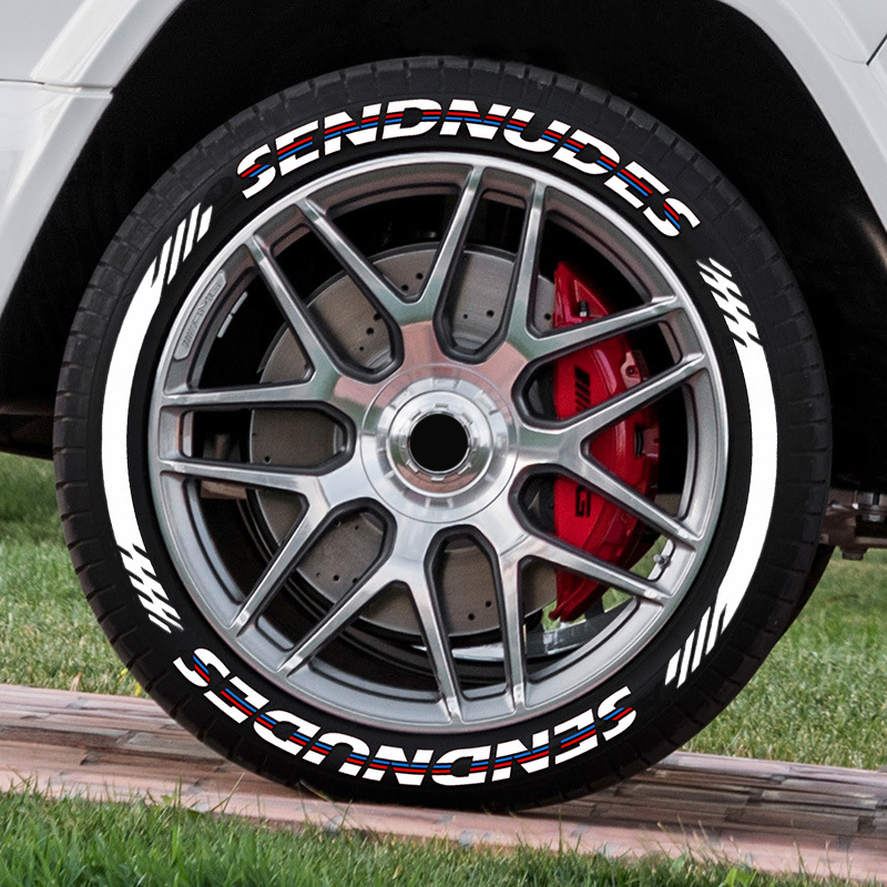 SEND NUDES Tire Lettering Permanent Sticker 1.06 Wheel 15-22 Letters 8 Kits - Foto 2