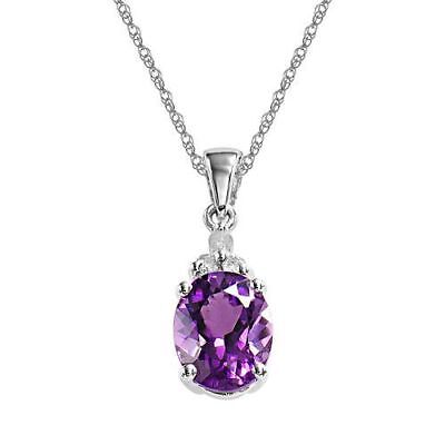 925 Sterling Silver Purple Amethyst Color Round Oval Teardrop Necklace 18" Chain 