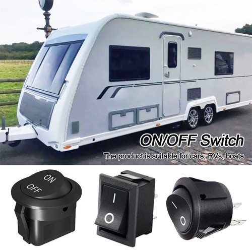 5PCS Mini ON/OFF Switch 12V 24V Round Rocker Switch NEW Circular Switch ...