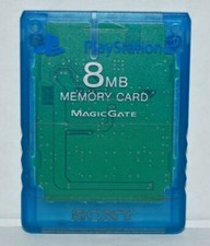 Official Original OEM Sony PlayStation 2 PS2 Memory Card Magic Gate Blue 8MB