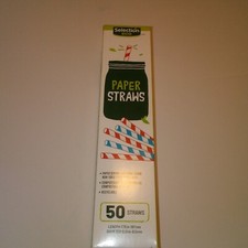 Paper Straws made with non toxic food grade dyes 7.75in x 197mm 50 pcs recycla..