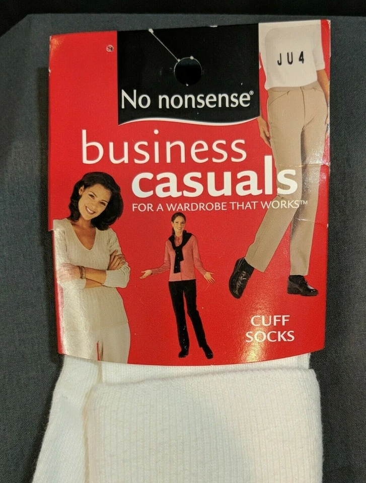 NUEVO CON ETIQUETAS Calcetines Para Mujer Vintage No Nonsense Blancos Hechos en EE. UU. Algodón Nylon Foto 4 de 4