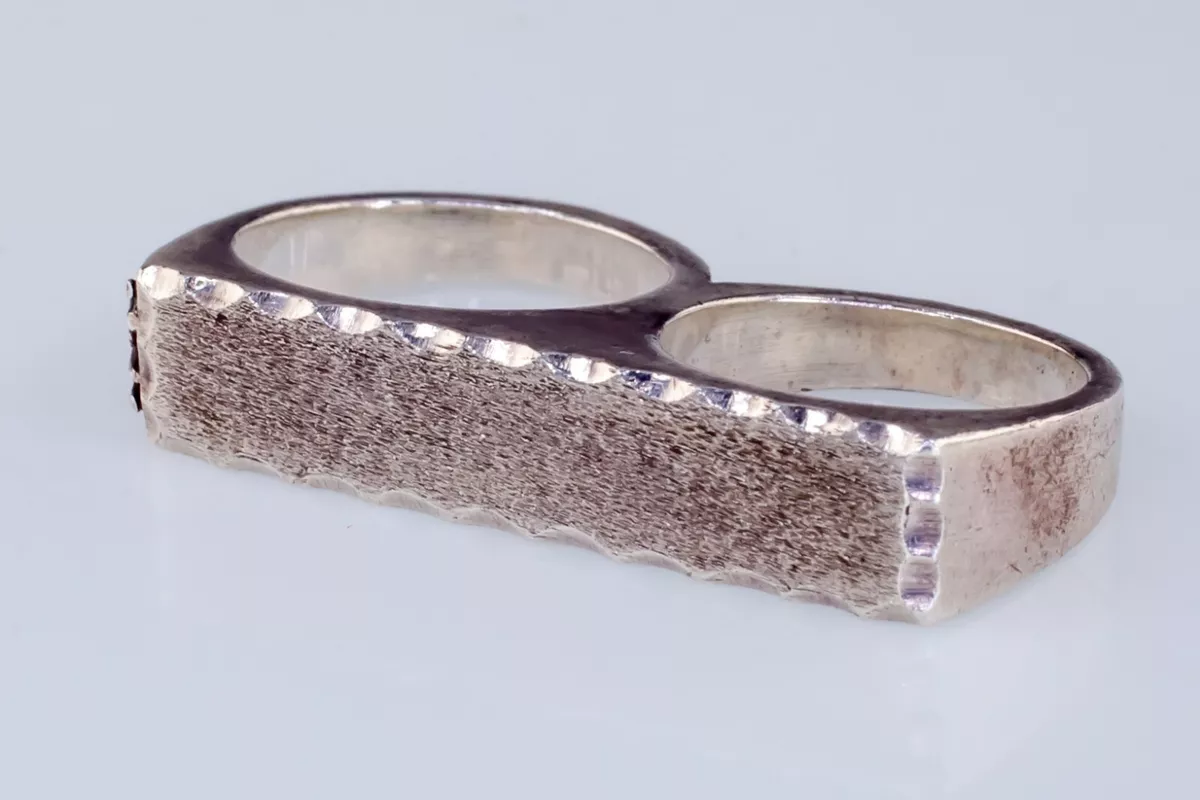 Silver two finger best sale ring