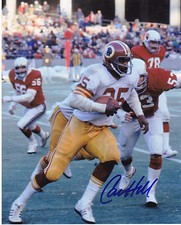 CALVIN HILL  WASHINGTON REDSKINS   ACTION SIGNED 8x10