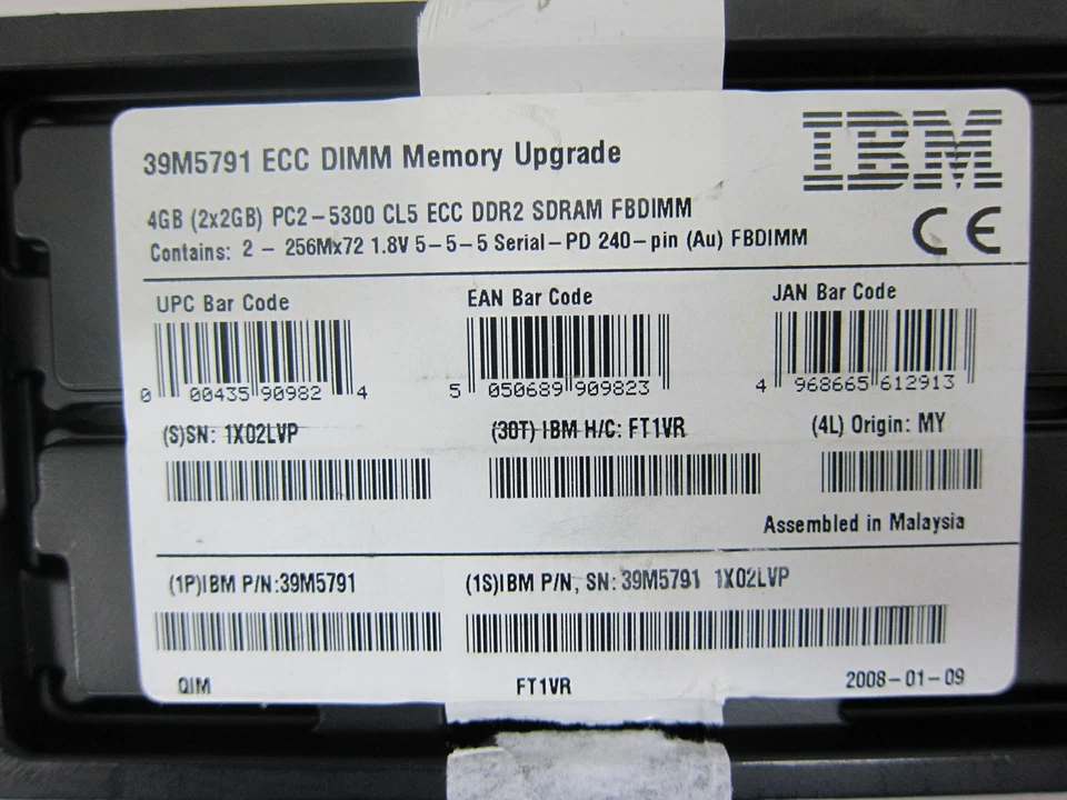 IBM 1 GB Kit  ( Hynix 2X 512MB DDR-2)  Desktop Memory Module IBM P/N 38L5901 - Image 3 of 3