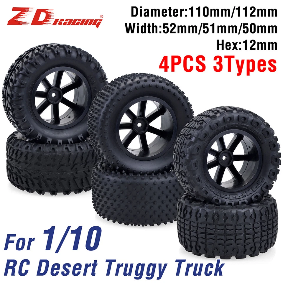 4x Desert Wheels Tires 12mm Hex for 1/10 Corally Kyosho Ultima Hobao HPI RC Car - Image 2 of 4
