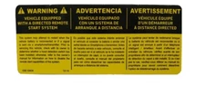 NEW Viper Remote Start Warning Decal Sticker VEHICLE EQUIPPED WITH REMOTE START