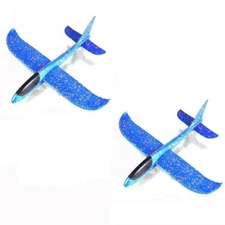 Fits For 2 Airplane Toys, 19" Large Throwing Gilded Foam Plane, Best Flying Toys