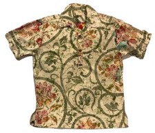 Vintage Go Barefoot Hawaii Half Button SZ L Shirt Reverse Print Hawaiian Aloha