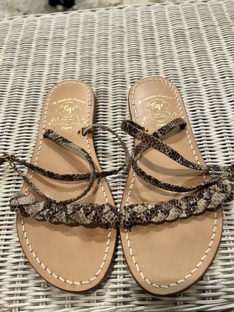 Il Sandalo Caprese Capri Size 36 Strappy Sandals Brown & Tan Il Sandalo Caprese Capri Size 36 Strappy Sandals Brown & Tan