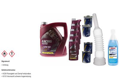 9L MANNOL Motoröl SAE 10W-60 RACING+ESTER inkl. Additiv Auslaufschlauch