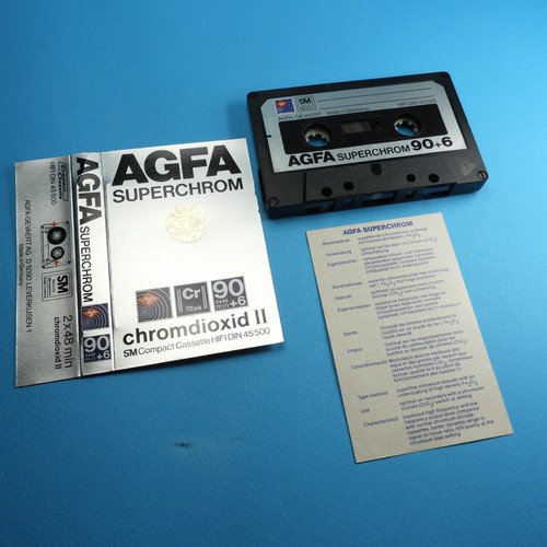 π 1x AGFA Superchrom 90+6 * IEC II Type 2 * GOLD * Cassette Kassette * 1980 - Picture 2 of 3