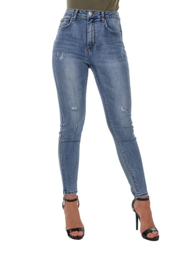 Jeans Elasticizzati Donna pantaloni Vita Alta Skinny Push Up Slim Aderenti Denim