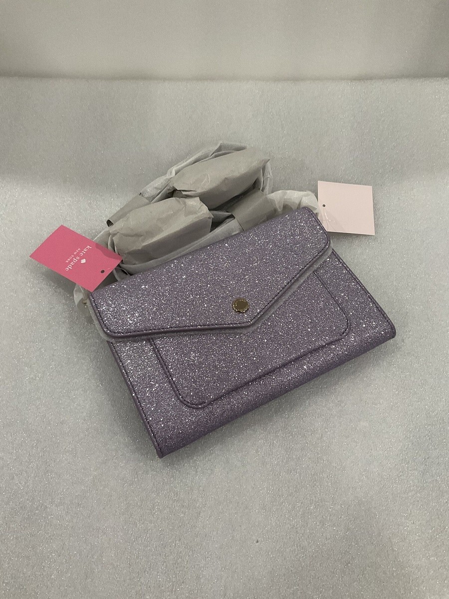 Kate Spade Glitter Tinsel Lilac Frost Flap Envelope Crossbody Bag