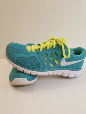 Nike Flex 2013 Run Green Mesh Low Top Running Shoes Sneakers Women Size 7.5