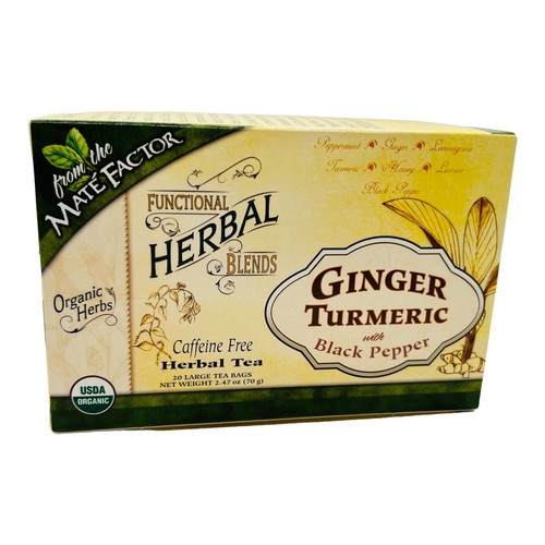 Mate Factor té de hierbas jengibre y cúrcuma con mezcla de pimienta negra 20 bolsas 05/25 - Imagen 13 de 13