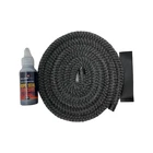 13mm Soft Stove Door Glass Rope Seal Kit Black 13MM x 2M with50ml Glue End Tape