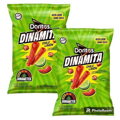 Doritos Dinamita CHILE LIMON Rolled Flavored Tortilla Chips 10.7Oz 2 Bags