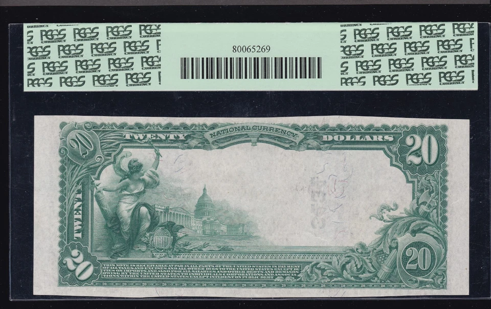 1902 $20 Plain Back FNB Wamego KS National Chtr#3434 FR 651 PCGS 63 PPQ (546) - Image 2 of 2