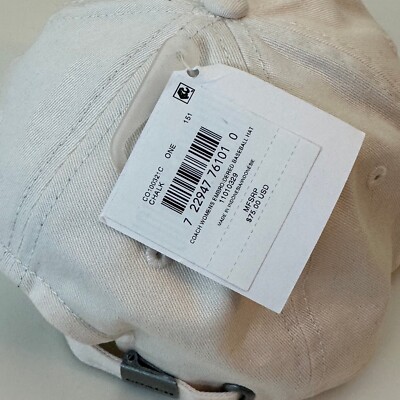 COACH Embroidered Logo Women's White Baseball Hat Adjustable