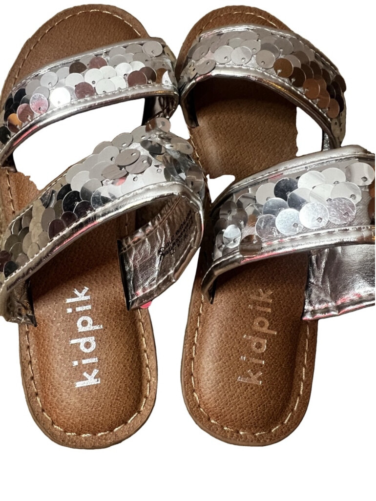 APL Sandali Kidpik bambina taglia 2 argento paillettes slides