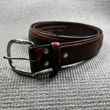 Nocona Belt Co, Dress Belt Mens Size 32 Brown Black Genuine Leather