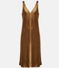 Vince V-neck Maxi Slip Dress Dark Marigold Size XL/TG Maxi $425