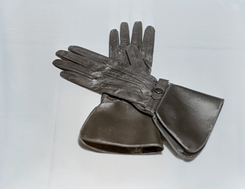 Vintage Motorcycle Gloves Accessory Photo NEGATIVE Photograph Bike Kodak