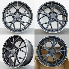 20 20x8.5 20x9.5 Staggered Black Silver Lip Fit Mercedes Benz 5x112 Set 4 Rims