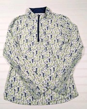 San Soleil Women's Golf Pullover All Over Cocktails Mojitos Print 1/4 Zip UPF 50