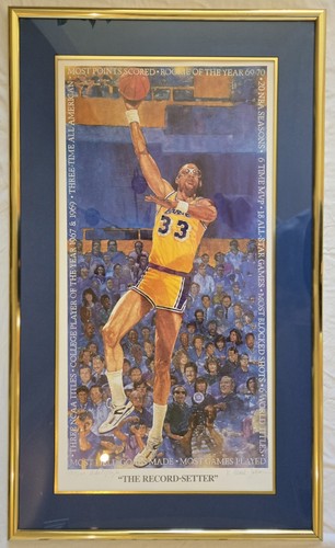 Kareem Abdul Jabbar 'The Record Setter' Signed Framed Litho By Michael Taylor - 第 1/7 張圖片
