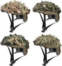 4 Pcs Helmet Cover Tactical Scrim Airsoft Leaf Cover Camo Military Gear Combat F