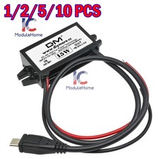1 10 PCS DC 12V to 5V 3A 15W USB Converter Regulator Adapter For Car Charger