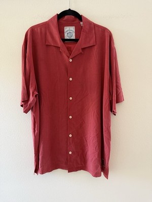 Tommy Bahama Men's Red Sox Baseball Camp Shirt 100% Silk, Button-Up, Size XL EUC