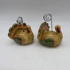 Turkey Name Holder Place Setting Ceramic X 2