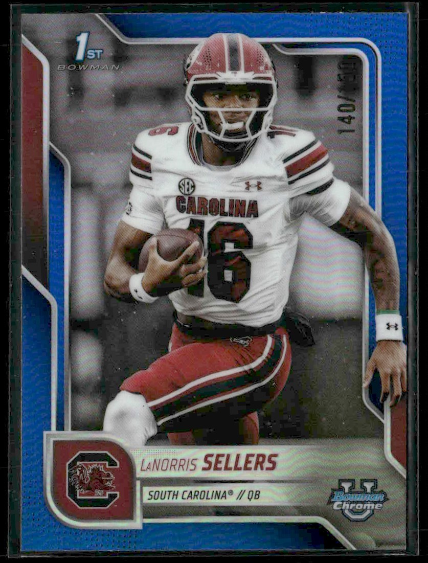 2025 Bowman U Chrome Blue LaNorris Sellers 140/150 South Carolina Gamecocks #168