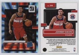 2022 Panini Donruss Rated Holo Light Blue Laser /25 Johnny Davis #210 Rookie RC
