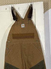 NWT Vintage 32 X 30 Carhartt Men's BU256 Hunting Bib Overalls Brown Duck Nylon