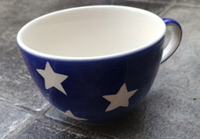 Whittard Of Chelsea, royal blue white Stars Coffee Cup, brand new
