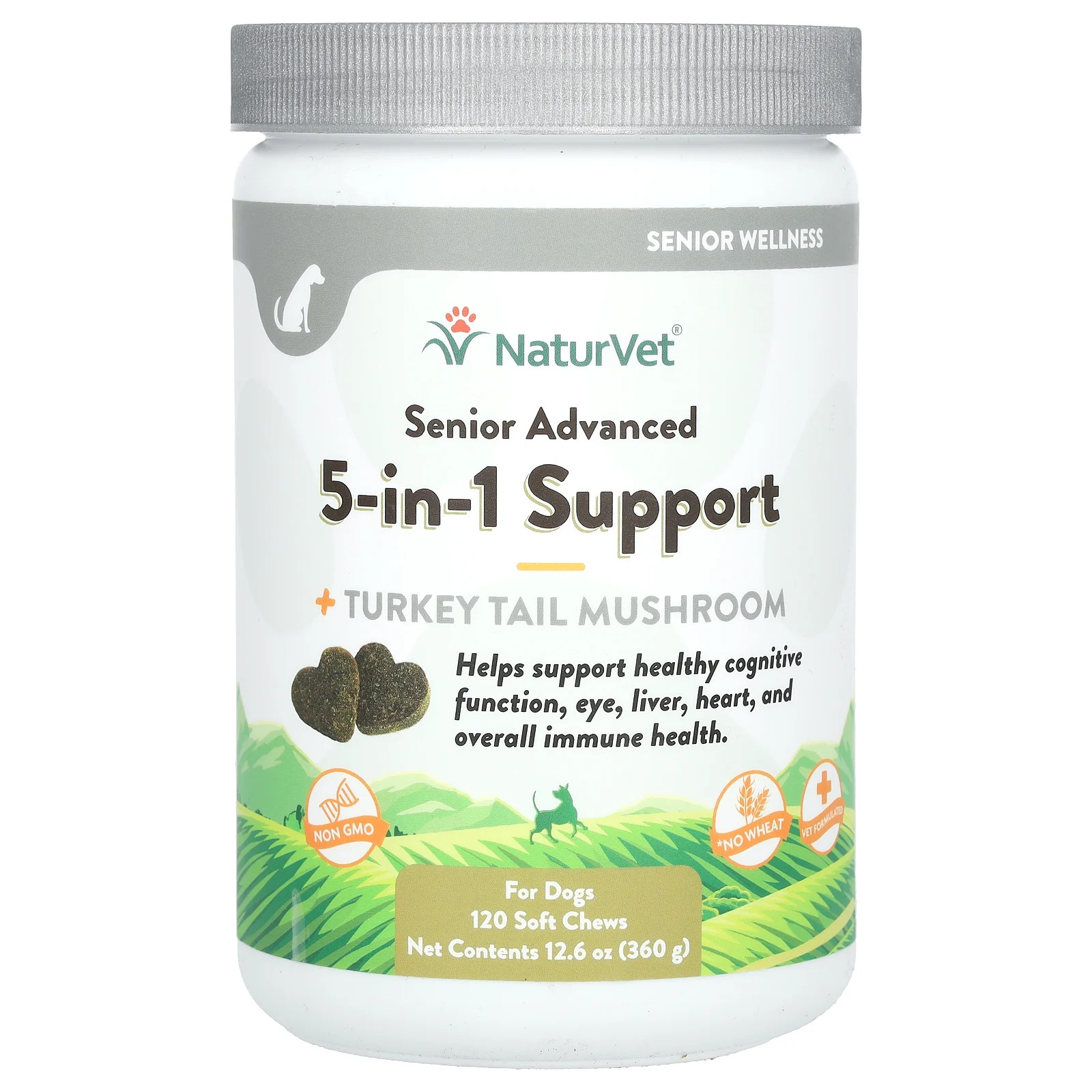 Senior Advanced 5-in-1 Support + Tail Mushroom, For Dogs, 12