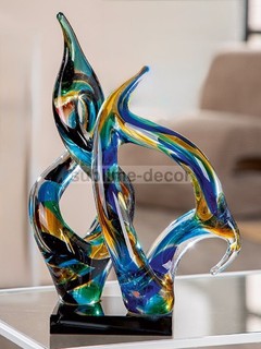 Tolles riesiges Murano Kunst Glas Freiform & Blasen abstrakt tanzendes Paar Skulptur