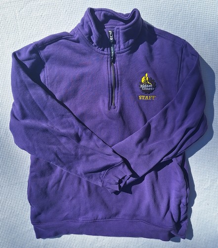 Planet Fitness Staff Quater Zip Long Sleeve Pullover Purple Mens Size S