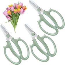 3 Pcs Green Garden Flower Scissors Shears,Premium Stainless Steel Floral...