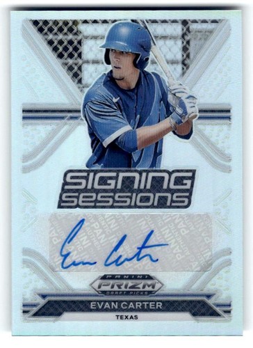 Evan Carter #SS-EC — 2021 Panini Prizm Draft Picks Signing Sessions Autographs baseball card